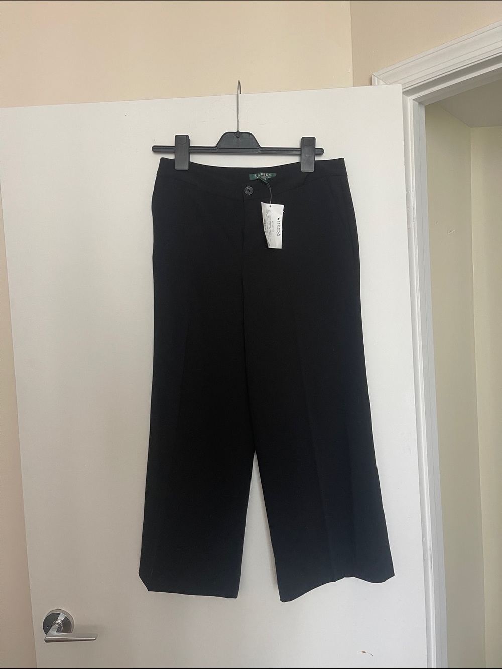 Lauren by Ralph Lauren Black Wide-Leg Crop Pants